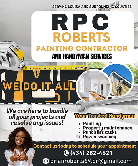 ROBERT’S PAINTING CONTRACTORS AND HANDYMAN SERVICE, LOUISA COUNTY, VA