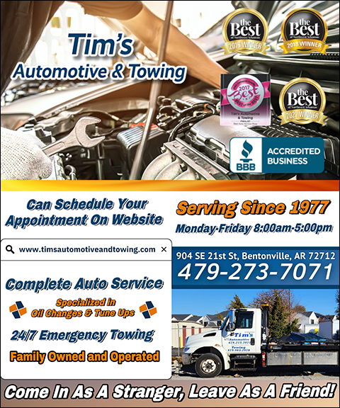 TIm’S AUTOMOTIVE & TOWING, BENTON COUNTY, AR