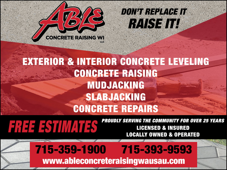 ableconcreteraisingwo2 ABLE CONCRETE RAISING, ONEIDA COUNTY, WI