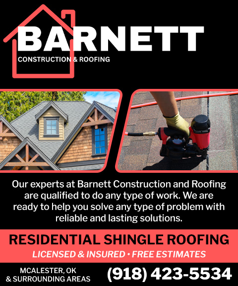 barnettconstructionandroofing BARNETT CONSTRUCTION & ROOFING, PITTSBURG COUNTY, OK