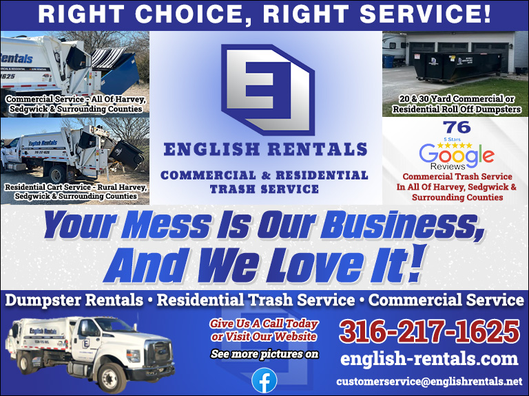 ENGLISH RENTALS, HARVEY COUNTY, KS