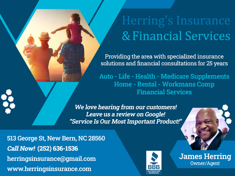 JAMES HERRING, HERRING’S INSURANCE & FINANCIAL SERVICES, CRAVEN COUNTY, NC