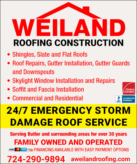 WEILAND ROOFING CONSTRUCTION, BUTLER COUNTY, PA