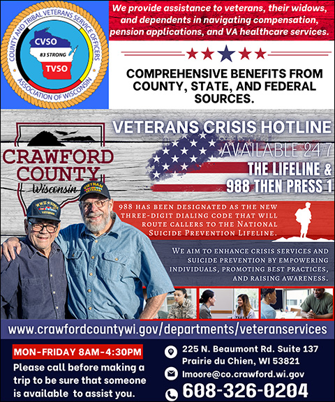 CRAWFORD COUNTY VETERANS SERVICE OFFICE, CRAWFORD COUNTY, WI