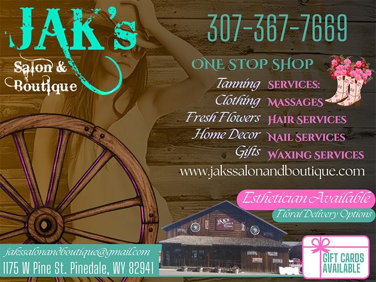 JAK’S SALON & BOUTIQUE, SUBLETTE COUNTY, WY