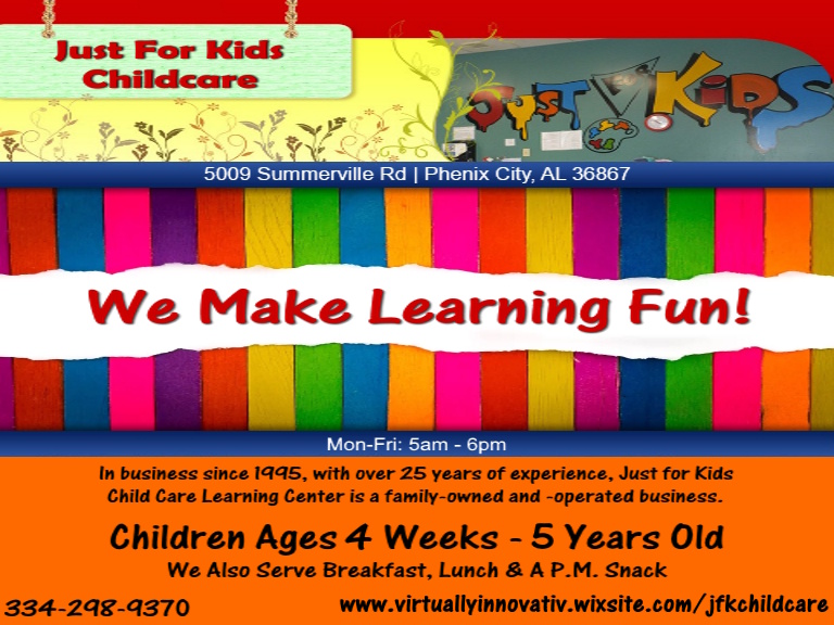 JUST FOR KIDS CHILDCARE, LEE COUNTY, AL