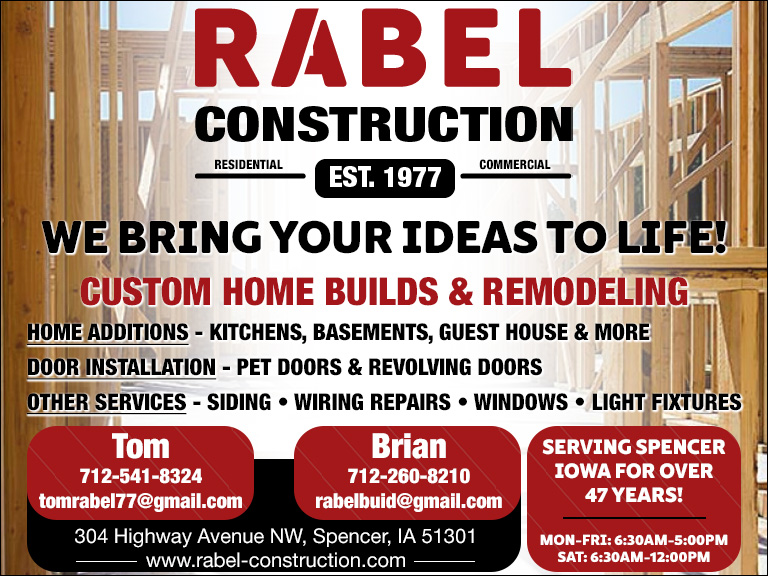 RABEL CONSTRUCTION, CLAY COUNTY, IA