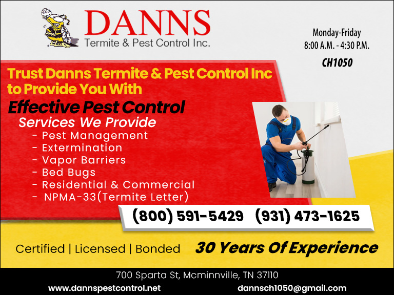 DANNS TERMITE & PEST CONTROL, WARREN COUNTY, TN