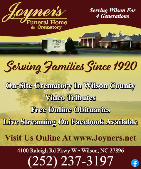 JOYNER’S FUNERAL HOME & CREMATORY, WILSON COUNTY, NC