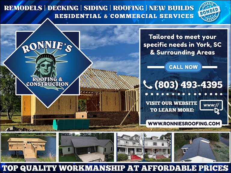 RONNIE’S ROOFING & CONSTRUCTION, CHESTER COUNTY, SC