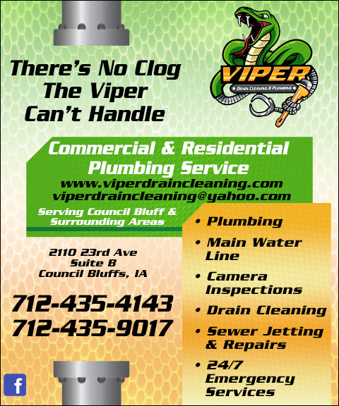 VIPER DRAIN CLEANING & PLUMBING, POTTAWATTAMIE COUNTY, IA