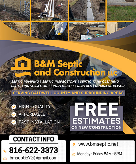 B & M SEPTIC AND CONSTRUCTION, CALDWELL COUNTY, MO