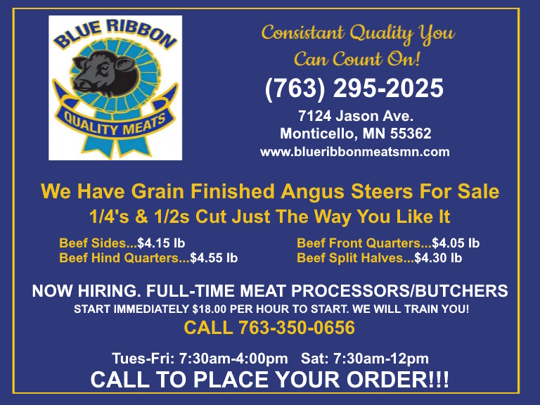 BLUE RIBBON QUALITY MEATS, WRIGHT COUNTY, MN