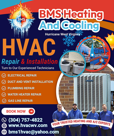 BMS HEATING AND COOLING, PUTNAM COUNTY, WV