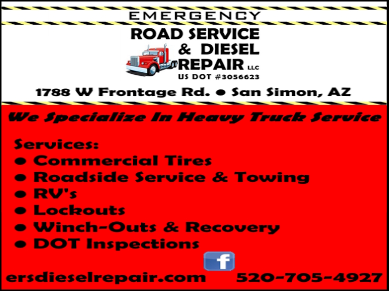 EMERGENCY ROAD SERVICE & DIESEL REPAIR, COCHISE COUNTY, AZ