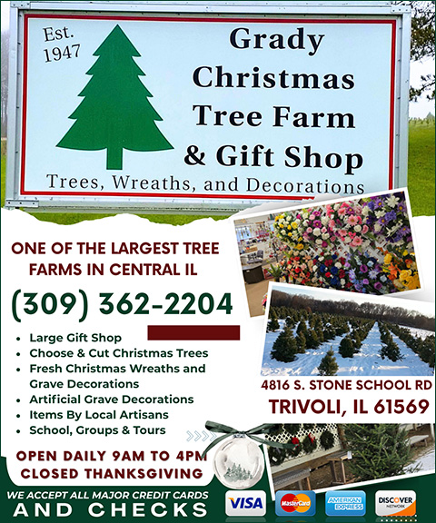 GRADY CHRISTMAS TREE FARM & GIFT SHOP, PEORIA COUNTY, IL