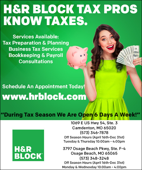 H&R BLOCK CAMDENTON, MO, LAKE OF THE OZARKS COUNTY, MO