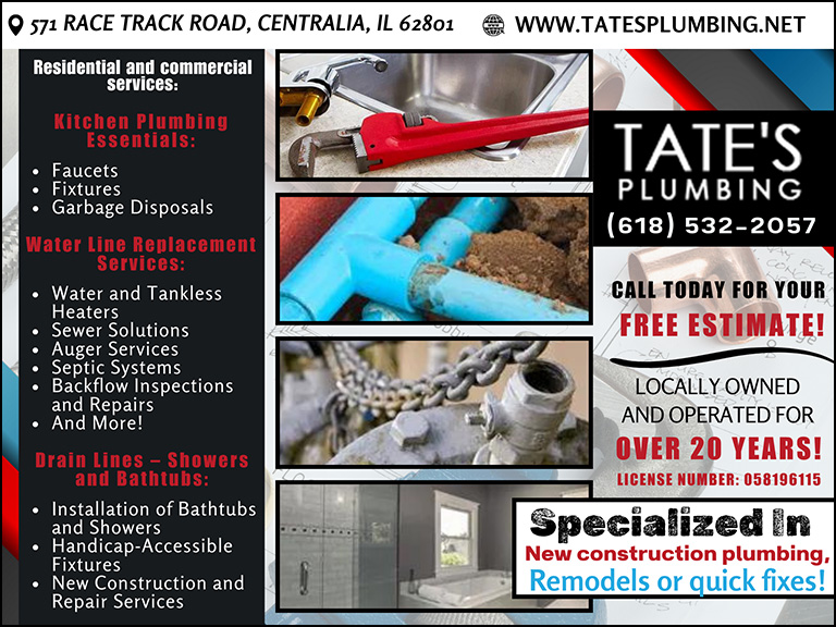 TATE’S PLUMBING, JEFFERSON COUNTY, IL