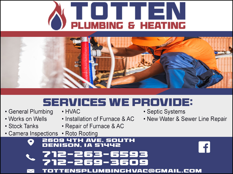 TOTTEN PLUMBING & HEATING, CRAWFORD COUNTY, IA