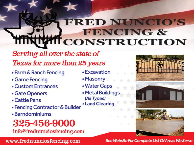 FRED NUNCIO’S FENCING & CONSTRUCTION, MUCCULLOCH COUNTY, TX