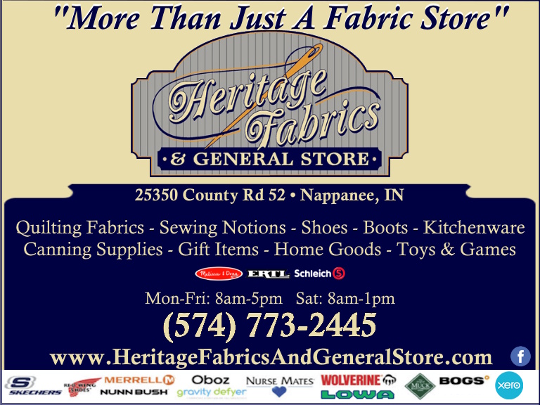 HERITAGE FABRICS & GENERAL STORE, ELKHART COUNTY, IN