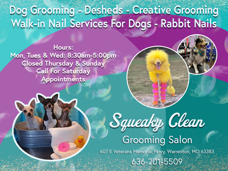 SQUEAKY CLEAN GROOMING SALON, WARREN COUNTY, MO