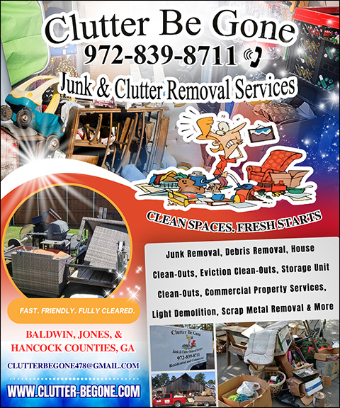 CLUTTER BE GONE – JUNK & CLUTTER REMOVAL SERVICES, BALDWIN COUNTY, GA