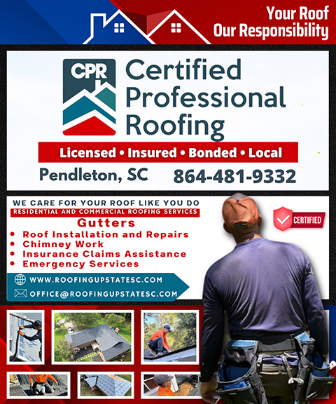 CPR – CERTIFIED PROFESSIONAL ROOFING, ANDERSON COUNTY, SC