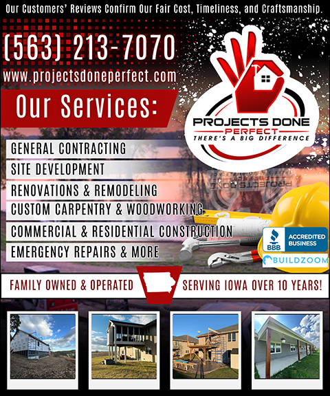 PROJECTS DONE PERFECT, DUBUQUE COUNTY, IA