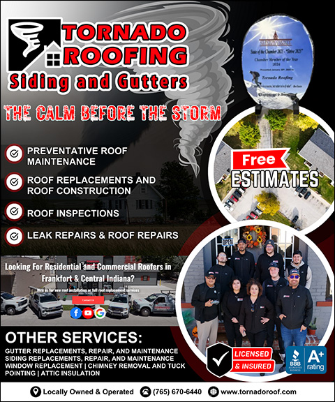 TORNADO ROOFING SIDING AND GUTTERS, CLINTON COUNTY, IN