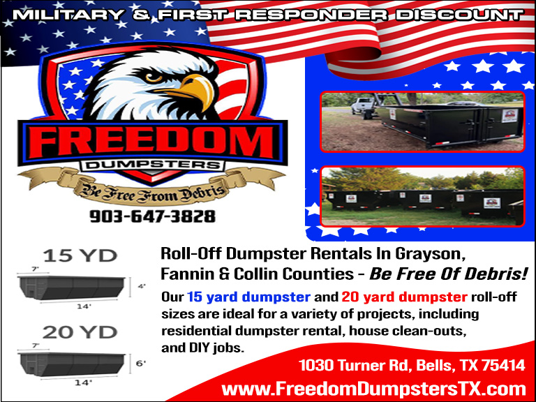FREEDOM DUMPSTERS, GRAYSON COUNTY, TX