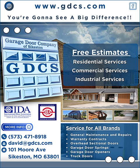 GARAGE DOOR COMPANY OF SIKESTON, SCOTT COUNTY, MO