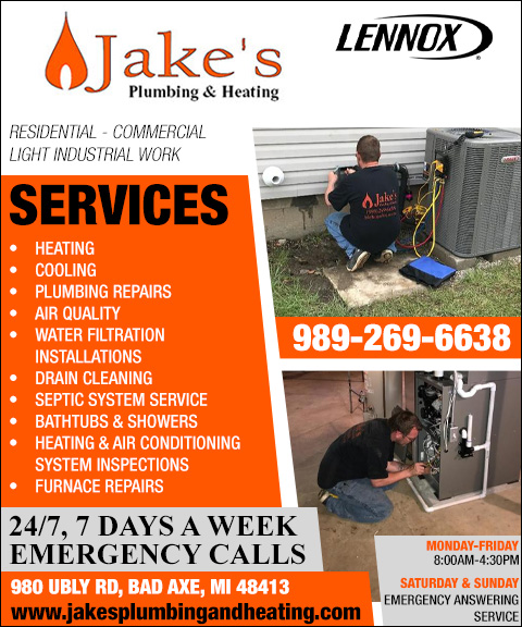 JAKE’S PLUMBING, HEATING AND COOLING, HURON COUNTY, MI