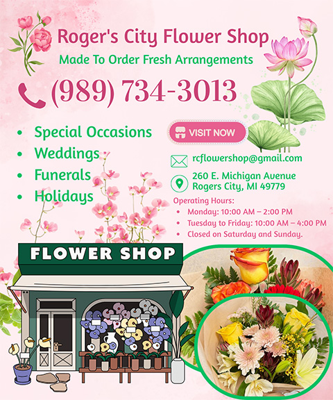ROGER’S CITY FLOWER SHOP, ALPENA COUNTY, MI