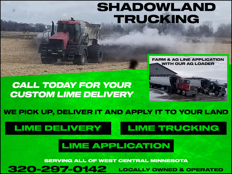 SHADOWLAND FARMS LIME DELIVERY & APPLICATION, SWIFT COUNTY, MN