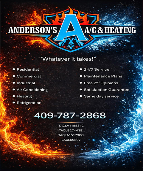 ANDERSON’S A/C & HEATING, SABINE COUNTY, TX