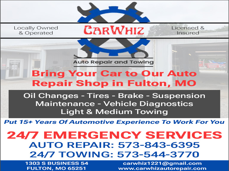 CARWHIZ AUTO REPAIR & TOWING, CALLAWAY COUNTY, MO