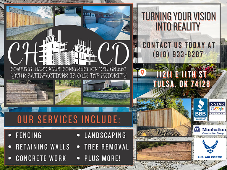COMPLETE HARDSCAPE CONSTRUCTION DESIGN, TULSA COUNTY, OK