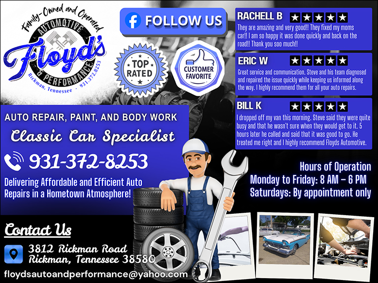 FLOYDS AUTOMOTIVE AND PERFORMANCE, OVERTON COUNTY, TN