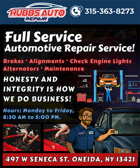 HUBB’S AUTO REPAIR, MADISON COUNTY, NY