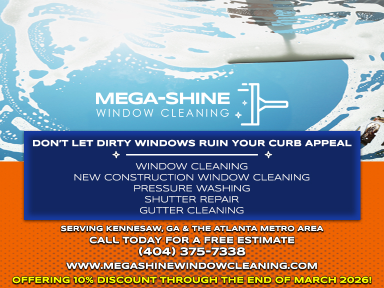 MEGA-SHINE WINDOW CLEANING, COBB COUNTY, GA