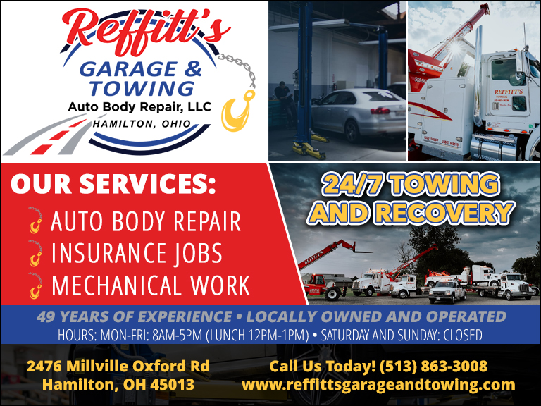 REFFITTS GARAGE AND TOWING SERVICE AUTO BODY REPAIR, BUTLER COUNTY, OH