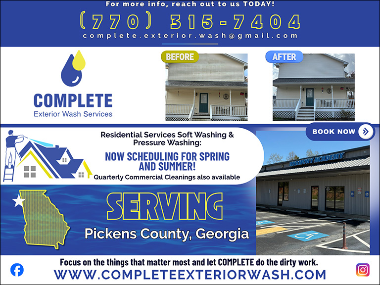 Complete exterior wash, Pickens County, GA