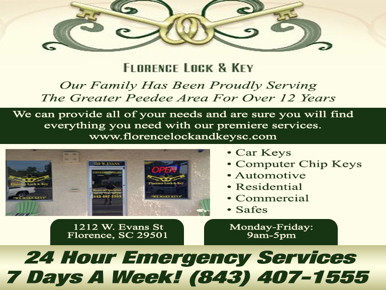 FLORENCE LOCK AND KEY, FLORENCE COUNTY, SC