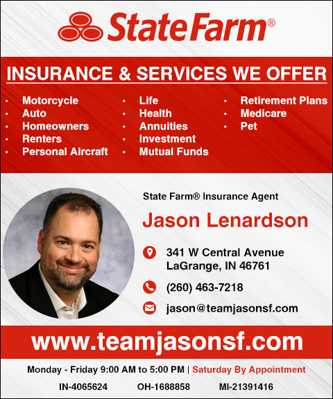 JASON LENARDSON STATE FARM, LaGrange COUNTY, IN