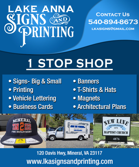LAKE ANNA SIGN & PRINTING, LOUISA COUNTY, VA