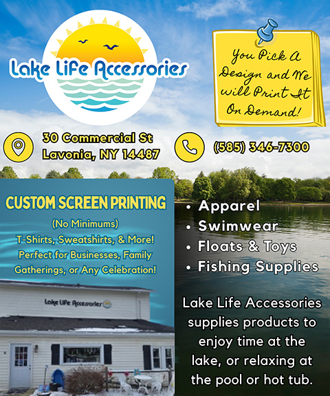 LAKE LIFE ACCESSORIES, LIVINGSTON COUNTY, NY