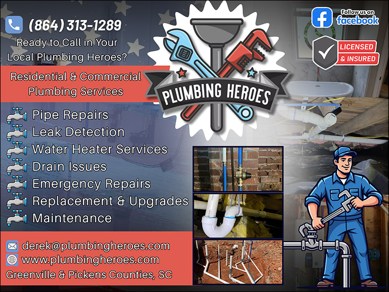 PLUMBING HEROES, GREENVILLE COUNTY, SC