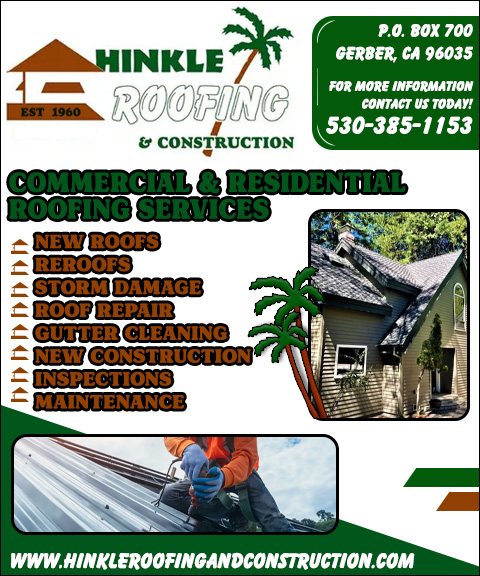 HINKLE ROOFING AND CONSTRUCTION, TEHAMA COUNTY, CA
