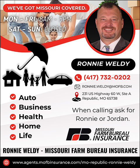 RONNIE WELDY MISSOURI FARM BUREAU INSURANCE, GREENE COUNTY, MO